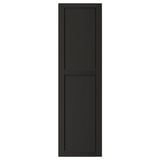 A black LERHYTTAN kitchen cabinet door with a traditional design, featuring a solid wood frame and an inset veneer panel.