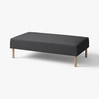 A lilleham modular sofa, grey in colour, with wooden legs. It a modern, minimalist design.