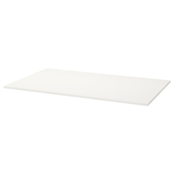 White MELLTORP rectangular table top; sleek, modern design for easy cleaning.
