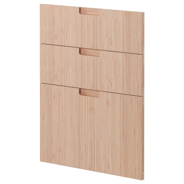 Bamboo METOD kitchen cabinet with 3 drawers