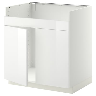White, modern kitchen cabinet with clean lines, high-gloss finish, and sturdy frame.