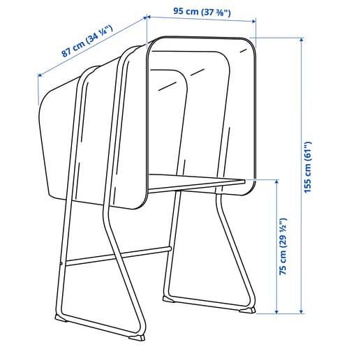 Illustration with measurements for the product: MITTZON.