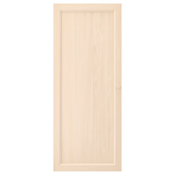 Is of an ikea OXBERG light beige panel door made of fibreboard, featuring a simple, rectangular design to fit billy bookcases.