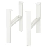 Two pairs of white PÅHL desk legs, vertically aligned, adjustable, and metallic with a powder-coated finish.
