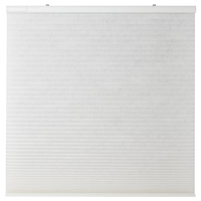 PRAKTLYSING white cellular blind, cordless, philtres light, smart control-ready.