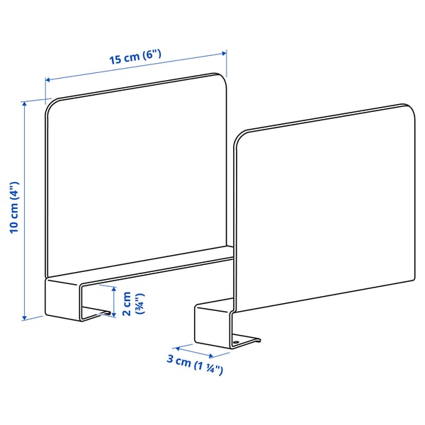 Illustration with measurements for the product: RELATERA.