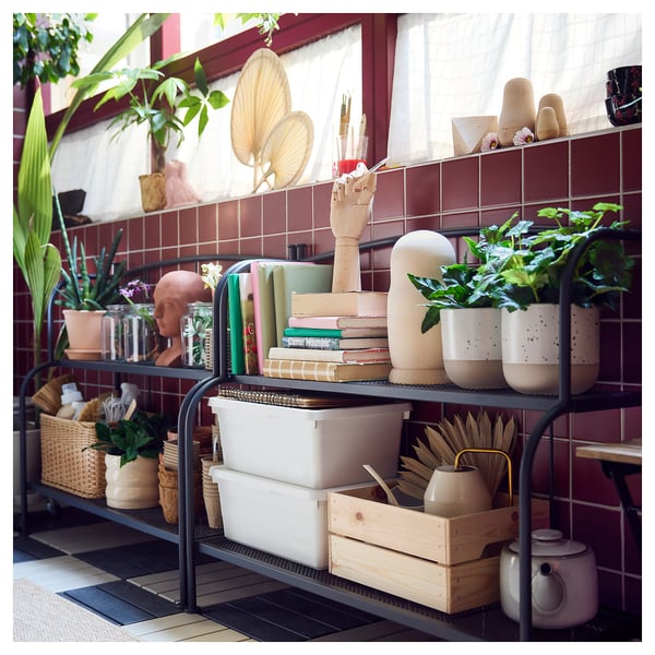 SOCKERBIT Box with lid, white, 38x25x15 cm