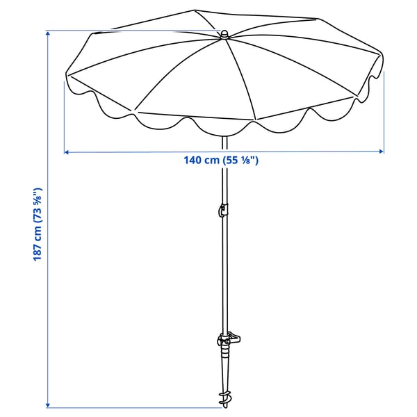 Illustration with measurements for the product: STRANDÖN.