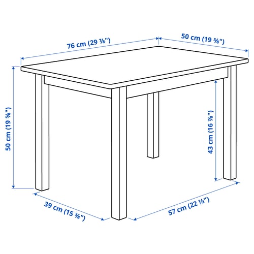 Illustration with measurements for the product: SUNDVIK.