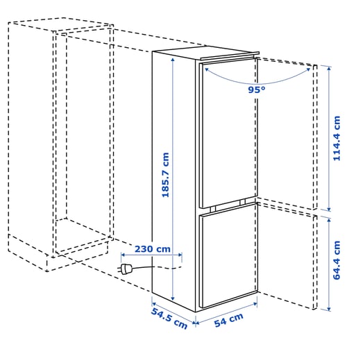 Illustration with measurements for the product: TINAD.