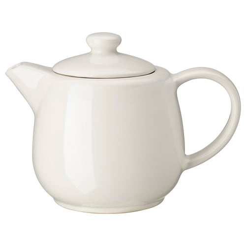 VARDAGEN white teapot with handle and lid.