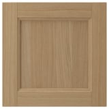 VEDHAMN oak cabinet door, natural wood, rectangular, simple panel design.