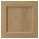 VEDHAMN natural oak cabinet door, square shape, with a sleek wooden grain design.