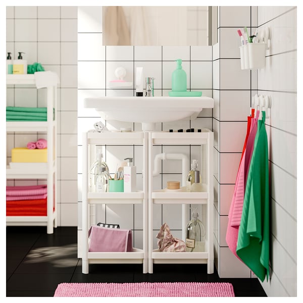 VESKEN Corner shelf unit, white, 33x33x71 cm