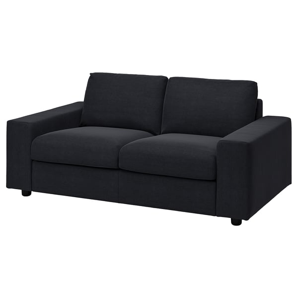 VIMLE 2-seat sofa: dark grey, modern, sleek design with removable cushions, perfect for cosy seating.