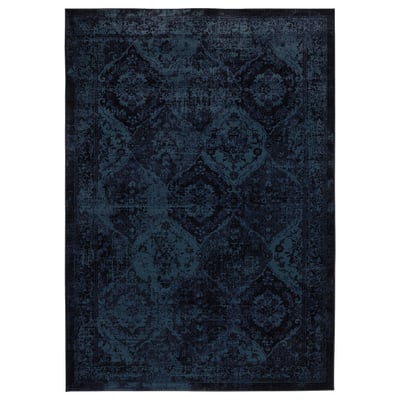 A VONSBÄK rug, teal, rectangular, with a vintage worn design.