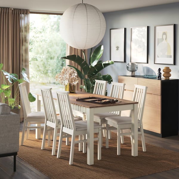 ÅLHULT dining set in modern dining room with plants and large windows