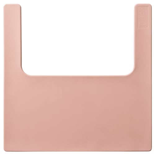 Light pink square silicone mat with handles. Simple, minimalist design for easy grip.