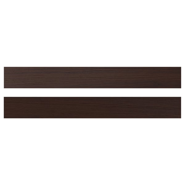 ASKERSUND dark brown wooden panels, rectangular shape, made of melamine and particleboard, perfect for kitchen cabinets.
