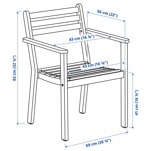 Illustration with measurements for the product: ASKHOLMEN.