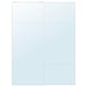 A white, rectangular mirrored sliding door panel set with aluminium frames and safety film.