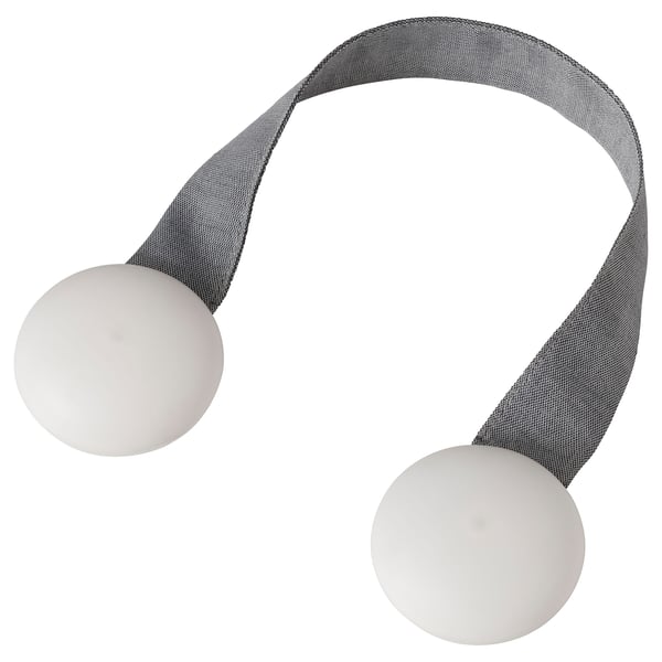 BERGKLEMATIS: grey tie-back with magnetic tips for curtains.