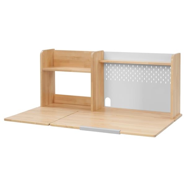 Bergläkra wooden desk organiser with grey particle board and clear acrylic accent, light and functional.