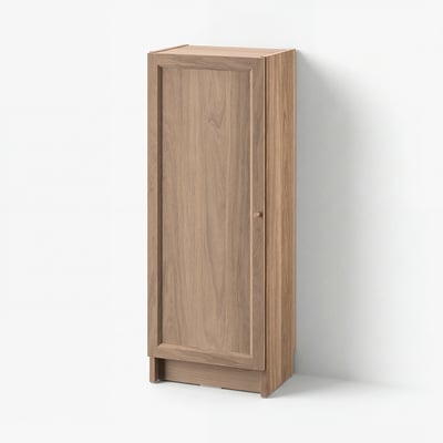 BILLY bookcase, light brown, wooden texture, rectangular shape, single door, simple, modern design.