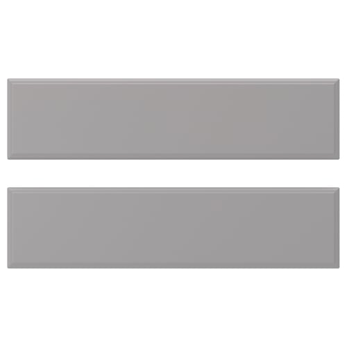 Two light grey, rectangular, beveled-edge panels, horizontally aligned, representing BODBYN cabinet doors.