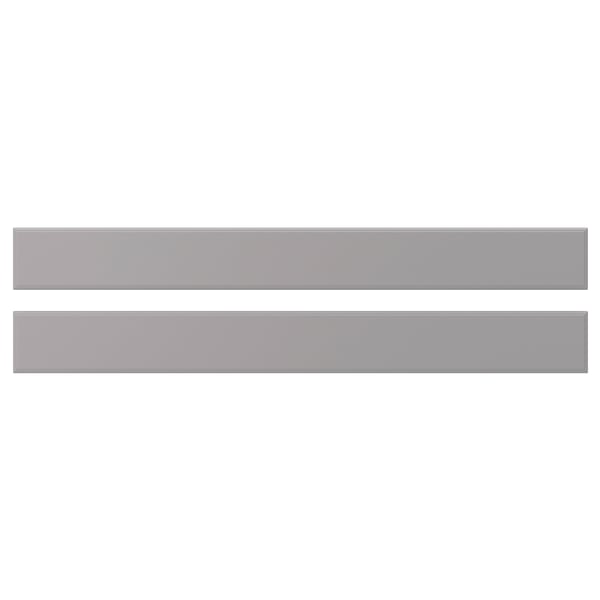 Two grey, rectangular BODBYN panels, smooth with bevelled edges, horizontally aligned.