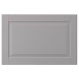 BODBYN cabinet door, soft grey, rectangular, smooth lacquered surface, classic bevelled panel design.