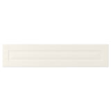 White BODBYN cabinet door with bevelled edges, smooth lacquer, and traditional design.