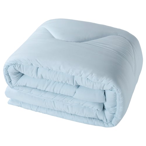 BRUKSVARA blue duvet, round edges, soft quilted texture, recycled polyester.