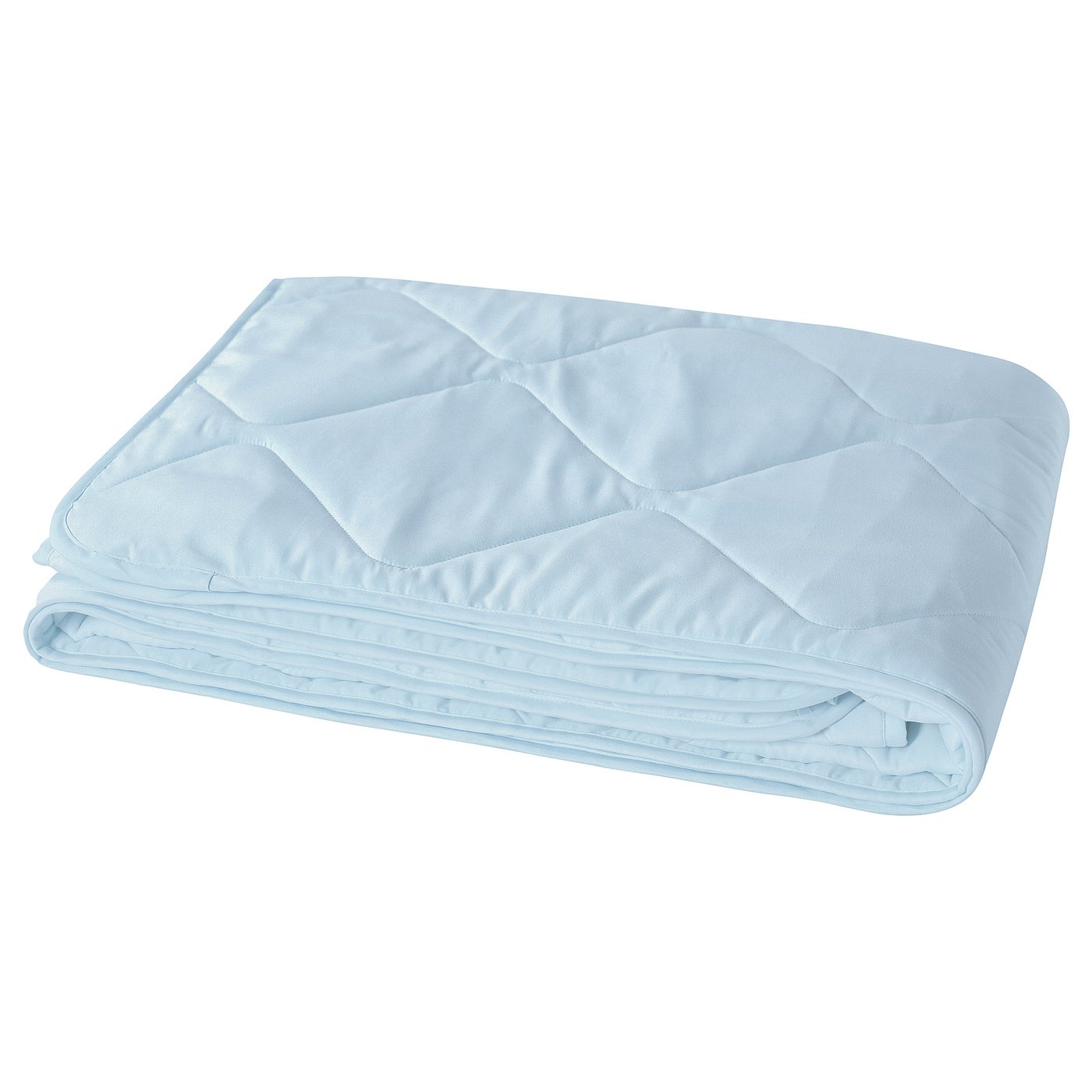 BRUKSVARA light blue recycled polyester duvet, folded, quilted pattern.