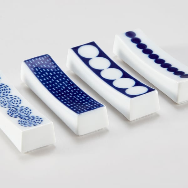 Blue & white chopstick holders