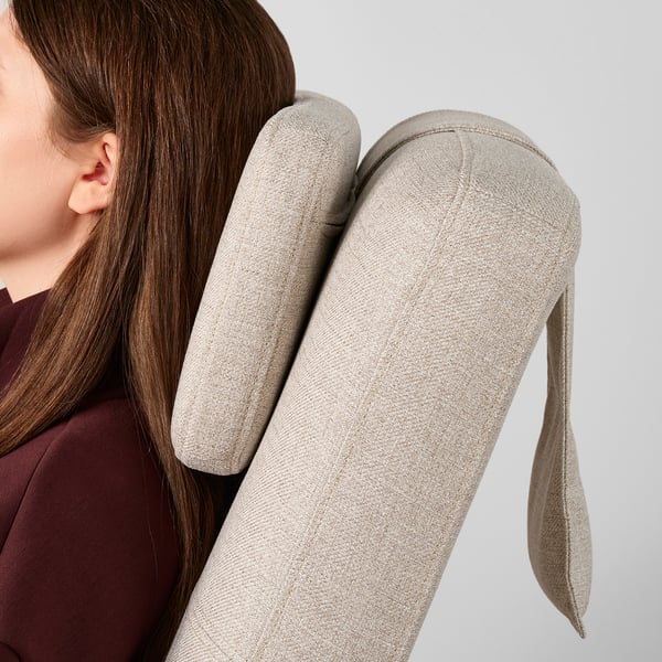 EKENÄSET High-back armchair, oak effect/Kilanda light beige