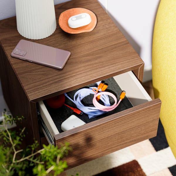 EKET Wall cabinet with 2 drawers, brown walnut effect, 35x35x35 cm
