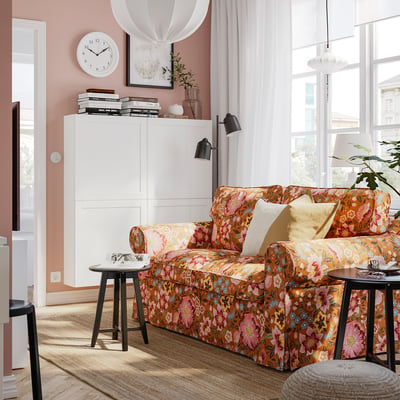 EKTORP 2-seat sofa, Mångbyn brown/multicolour