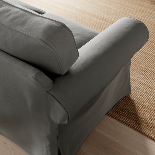 EKTORP 3-seat sofa, Hakebo dark grey
