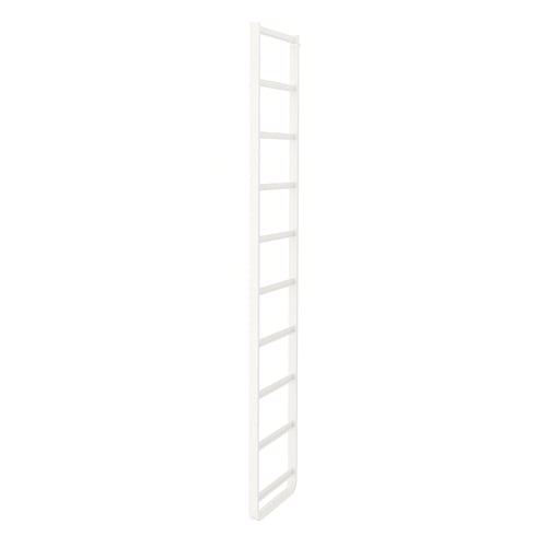 A white ELVARLI ladder shelf with multiple shelves by IKEA.