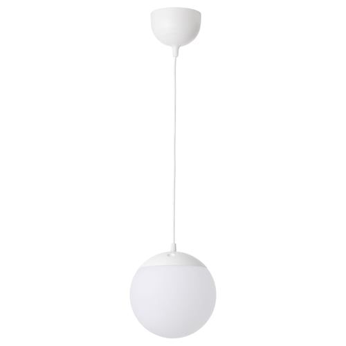 A FADO pendant lamp, white, spherical with abs plastic holder.
