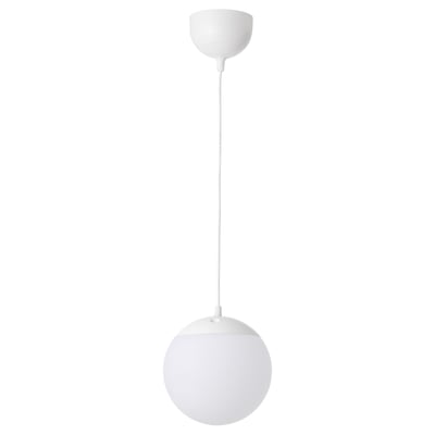 A FADO pendant lamp, white, spherical with abs plastic holder.