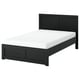 FÅGELFJÄLLET Bed frame, black oak effect, 120x200 cm