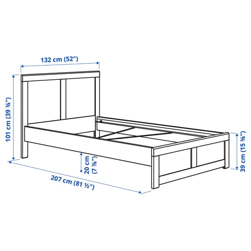 Illustration with measurements for the product: FÅGELFJÄLLET.