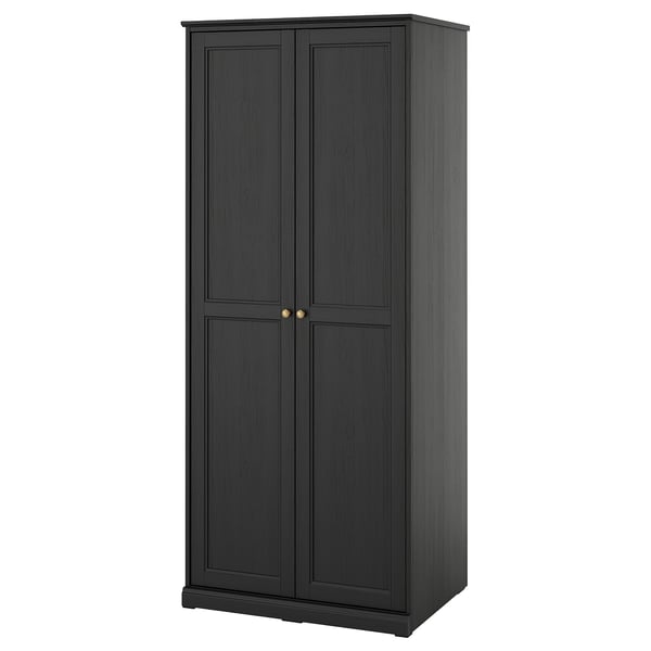 FÅGELFJÄLLET Wardrobe with 2 doors, black oak effect, 82x60x194 cm