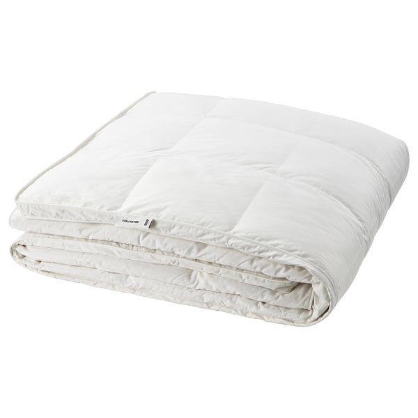 Fjällräven FJÄLLHAVRE white duvet; soft, stitched, 90% down, 10% feathers.