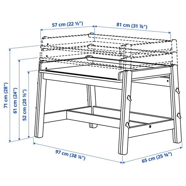 Illustration with measurements for the product: FLISAT.