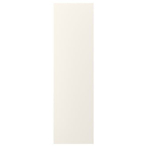 A white FÖRBÄTTRA cabinet front. Its rectangular, with fiberboard material, featuring acrylic and polyester paint.
