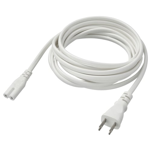 A FÖRNIMMA white electrical cord with two-pronged plugs for mains connexion.