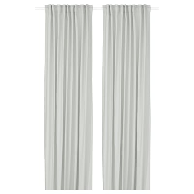 GINSTMOTT white curtains, simple design, rod pocket, light filtering.